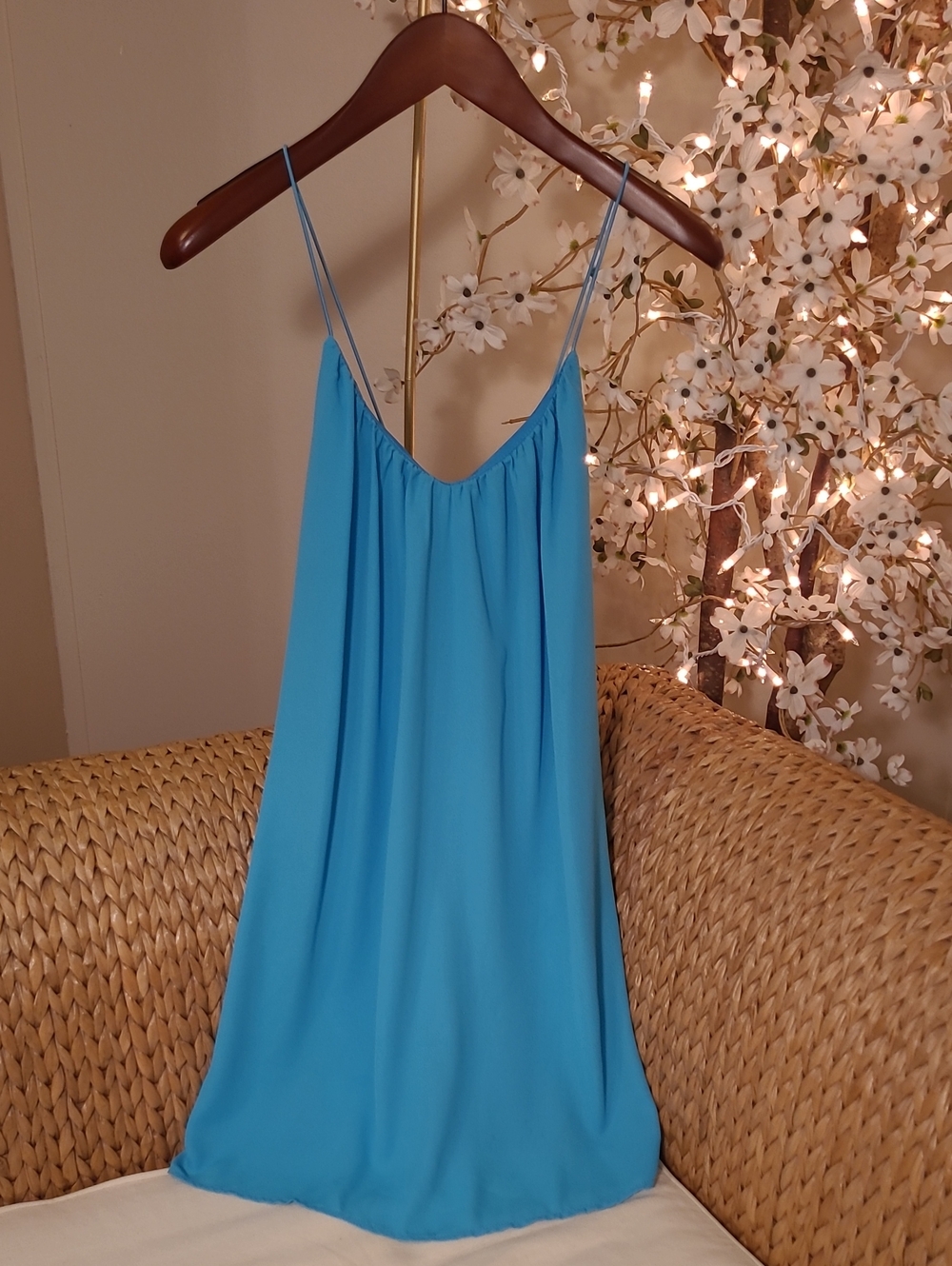 Ocean Blue Mini Slip Dress